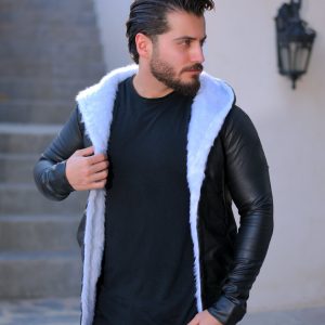 هودی مردانه لبه خز مدل Pavard (مشکی)