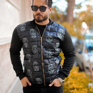 کاپشن مردانه طرح اسکلت کد 6393