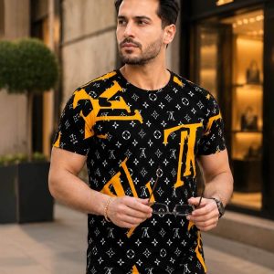 تیشرت مردانه طرح LV (نارنجی) کد6529